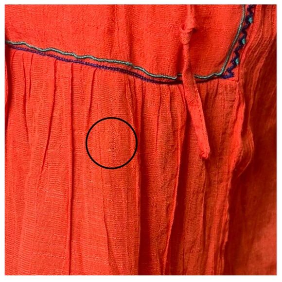 Anthropologie Zac & Rachel Burnt Orange Embroidered Women's Short Sleeve Top - Picture 10 of 10